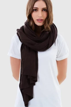 Lightweight Bamboo Cashmere Wool Wrap - Cacao