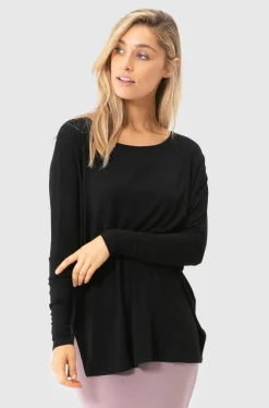 Liv Long Sleeve Slouch Top - Black