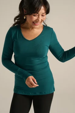 Long Sleeve V Neck - Pine