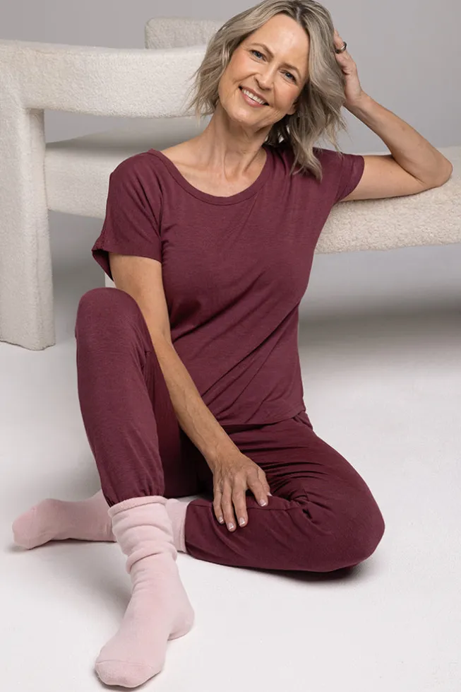 Lounge Tee - Burgundy
