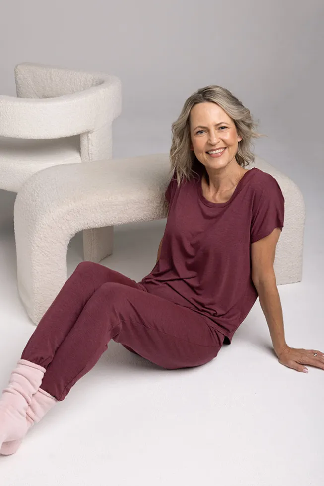 Lounge Tee - Burgundy