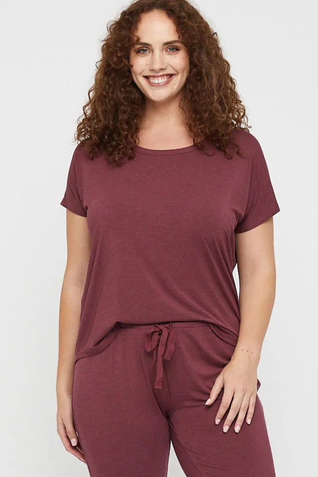 Lounge Tee - Burgundy