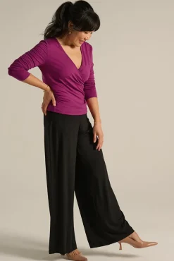 L/S Cross Front Top - Berry