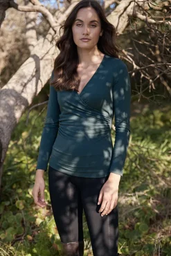 L/S Cross Front Top - Forest