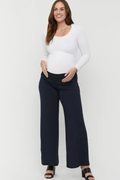 Luxe Wide Leg Maternity Pants - Dark Navy