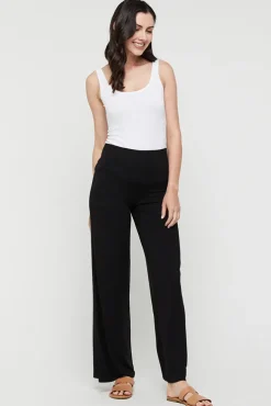 Luxe Wide Leg Maternity Pants - Black