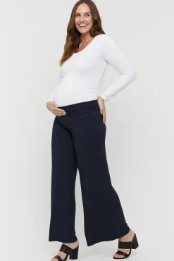 Luxe Wide Leg Maternity Pants - Dark Navy