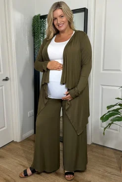 Luxe Wide Leg Maternity Pants - Dark Olive