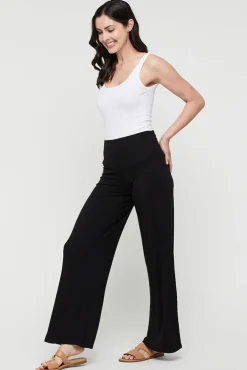 Luxe Wide Leg Maternity Pants - Black