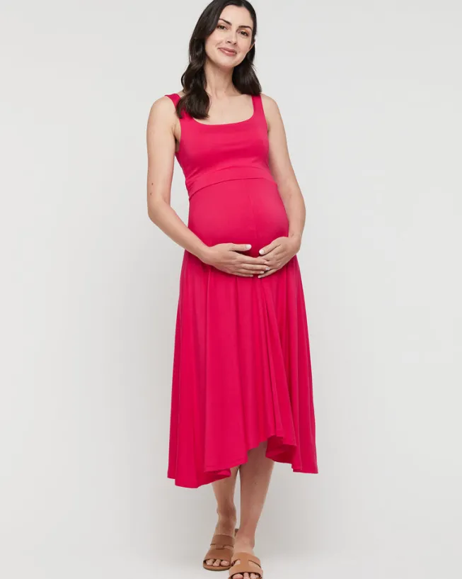 Melanie Maternity Dress - Magenta