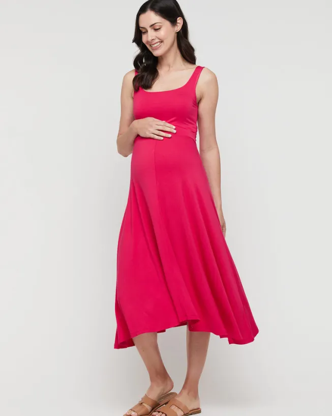 Melanie Maternity Dress - Magenta