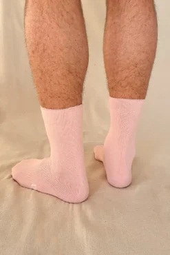 Men's Bamboo Bed Socks - Pink