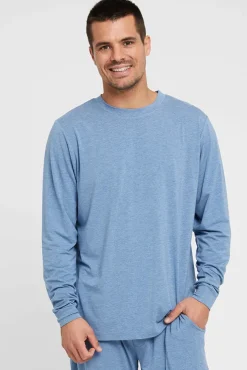 Men's Long Sleeve Crew Neck - Lake Blue