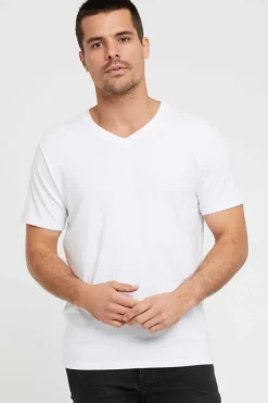 Men's V Neck Tee - White