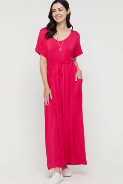 Mila Maxi Maternity Dress - Magenta