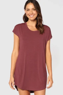 Niah Night Dress - Burgundy