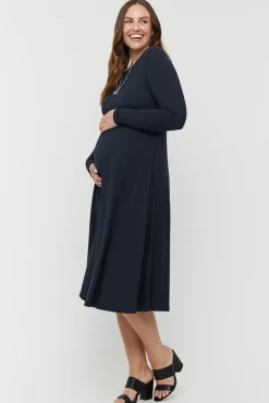 Olivia Maternity Dress - Dark Navy