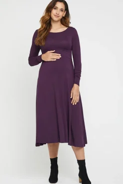 Olivia Maternity Dress - Plum