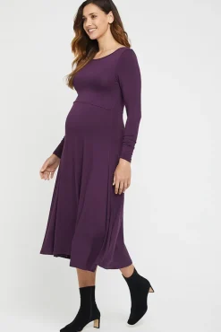 Olivia Maternity Dress - Plum