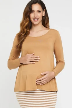 Paige Maternity Top - Biscuit