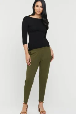 Peggy Bamboo Maternity Trouser - Dark Olive
