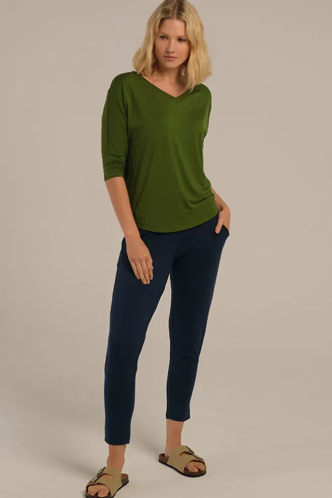Peggy Bamboo Trouser - Dark Navy