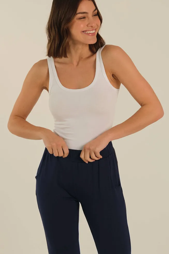 Peggy Bamboo Trouser - Dark Navy