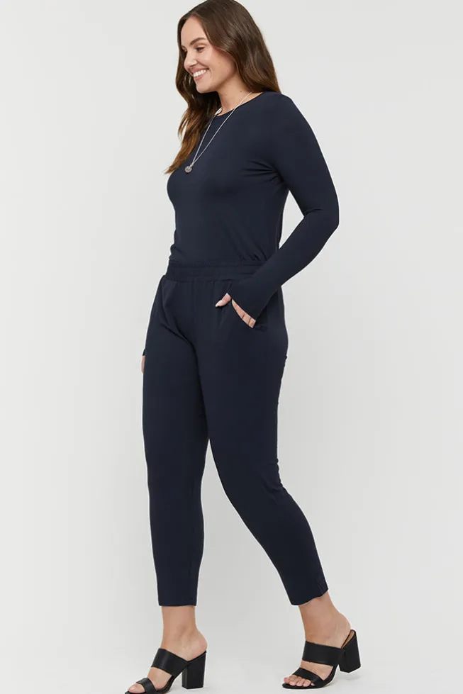 Peggy Bamboo Trouser - Dark Navy