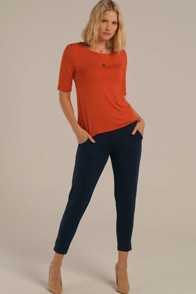 Peggy Bamboo Trouser - Dark Navy