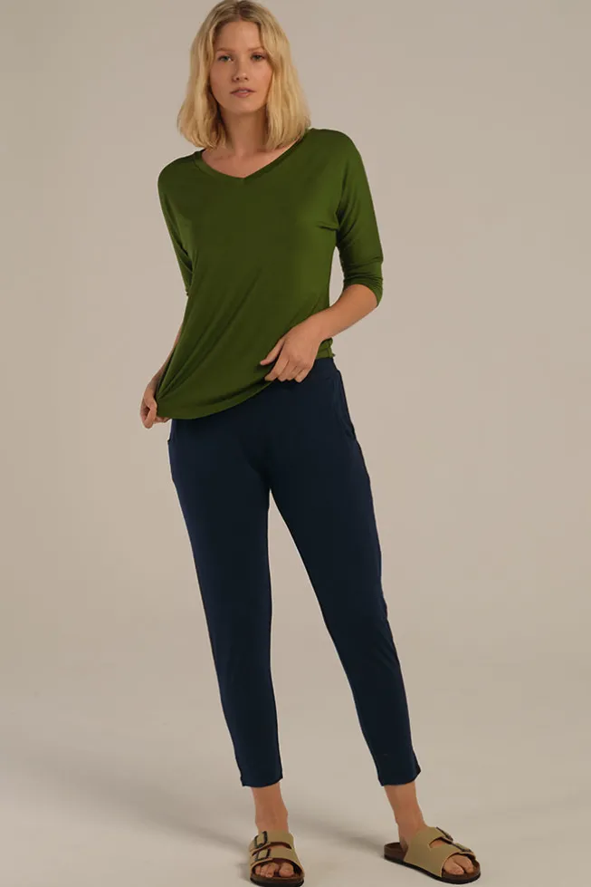 Peggy Bamboo Trouser - Dark Navy