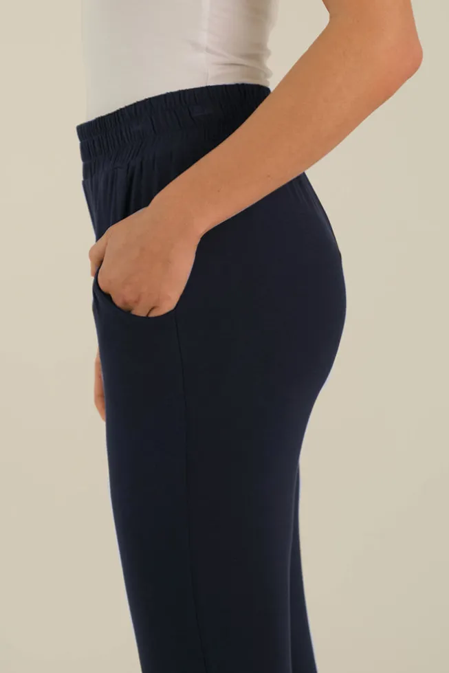 Peggy Bamboo Trouser - Dark Navy