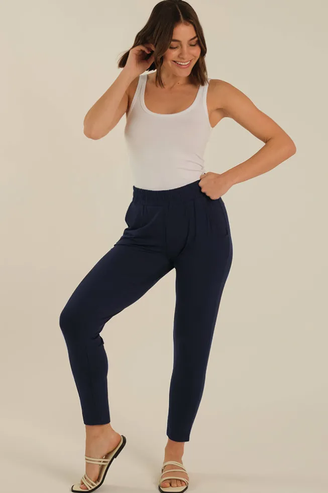 Peggy Bamboo Trouser - Dark Navy
