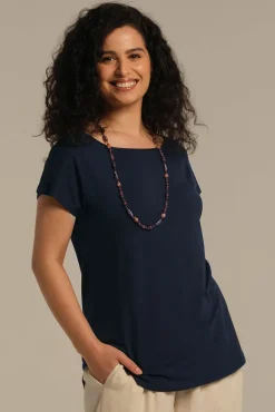 Pia Bamboo Tee - Dark Navy
