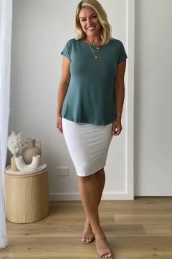 Pia Bamboo Tee - Silver Pine