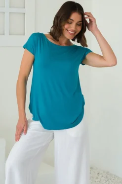 Pia Bamboo Tee - Teal