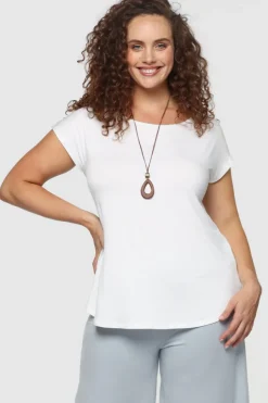 Pia Bamboo Tee - White