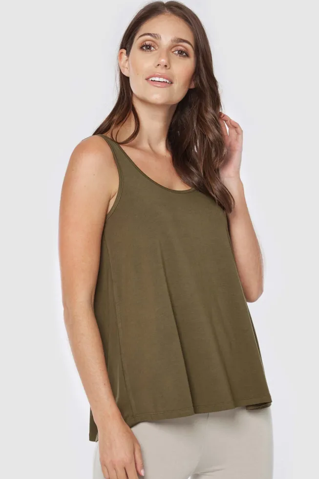 Relaxed Bamboo Singlet - Dark Olive
