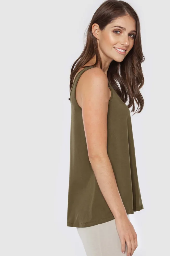 Relaxed Bamboo Singlet - Dark Olive