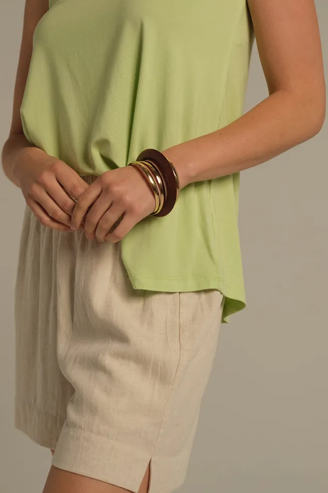 Relaxed Bamboo Singlet - Lettuce
