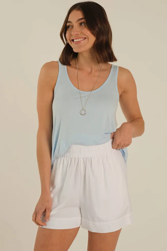Relaxed Bamboo Singlet - Powder Blue