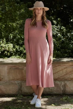 Ribbed Olivia Dress - Warm Pink