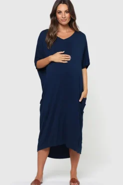 Samara Maternity Dress - Navy