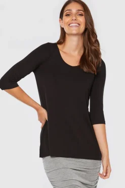 3/4 Sleeve St Tropez - Black