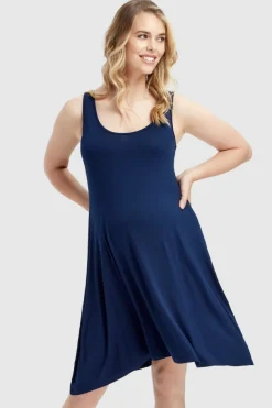 Swing Maternity Dress - Navy