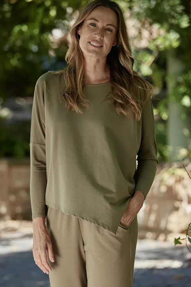 Terry Relax Boatneck - Herb
