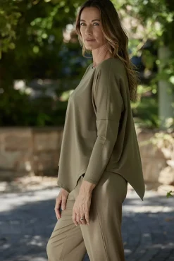 Terry Relax Boatneck - Herb