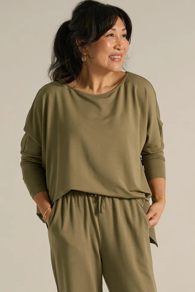 Terry Relax Boatneck - Herb