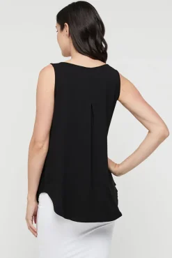 V Neck Singlet - Black