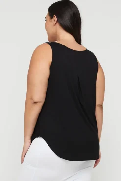 V Neck Singlet - Black