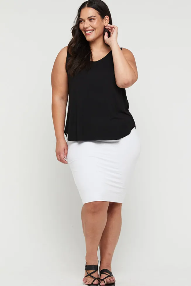 V Neck Singlet - Black
